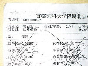 医生疏忽 致老汉错服女性调经药 双腿发软(图)