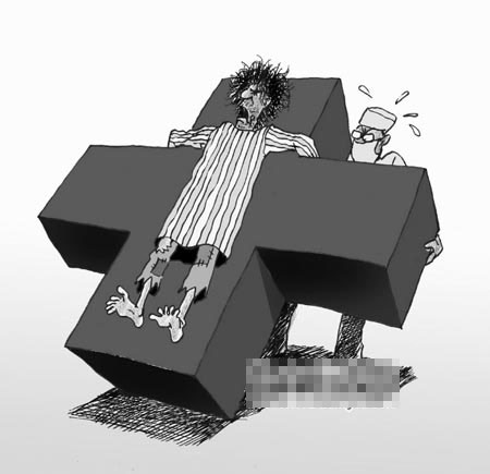 流浪汉自称因无钱看病被保安强行架出医院(图)