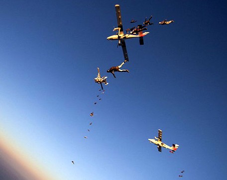 41妇女在美从5000米高空跳伞创纪录(图)